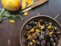 Dry-cured olives with rosemary & orange