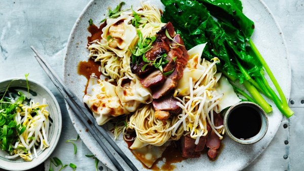 Dry pork wonton noodles 