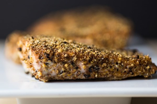 Dry-rubbed roasted salmon