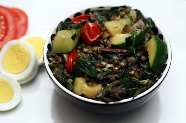 Du Puy lentils with summer vegetables