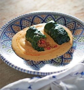 Duck and silverbeet parcels (Ördek sarma)