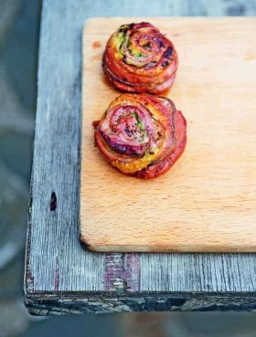 Duck breast and courgette tournedos