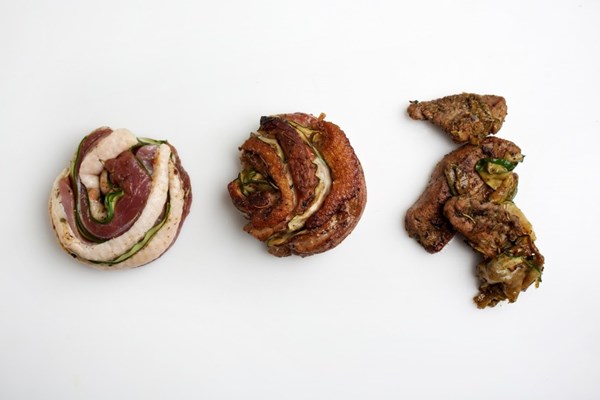 Duck breast and zucchini two ways