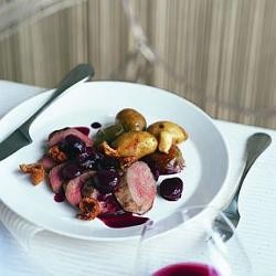 Duck breast, cherries & braised new potatoes