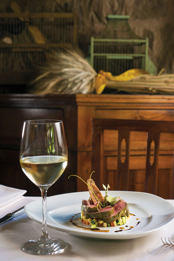 Duck breast cooked in a Prosecco leaf with duck skin "chips" & Prosecco must jus