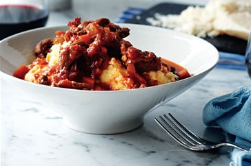 Duck breast ragu with soft polenta