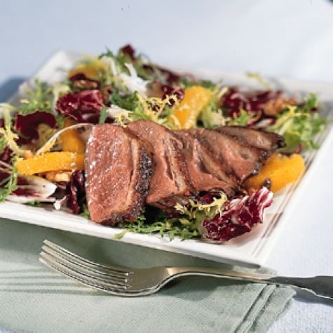 Duck breast salad with walnuts & oranges