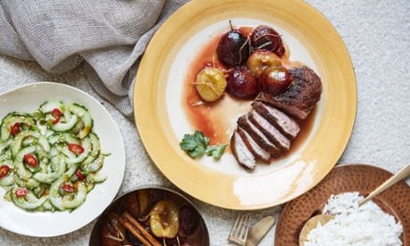 Duck breast with plum sauce