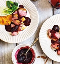Duck breasts with spiced blackberry sauce