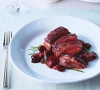 Duck breasts with sweet cherry sauce