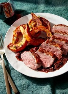 Duck breasts with sweet cherry sauce
