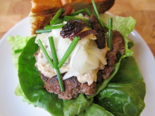 Duck burgers with pickled fennel and prune mayonnaise