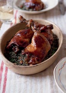 Duck confit with lentils (Confit de canard aux lentilles)