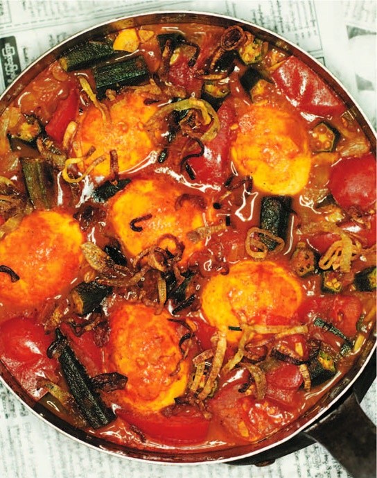 Duck egg curry