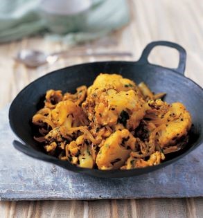 Duck eggs with cauliflower