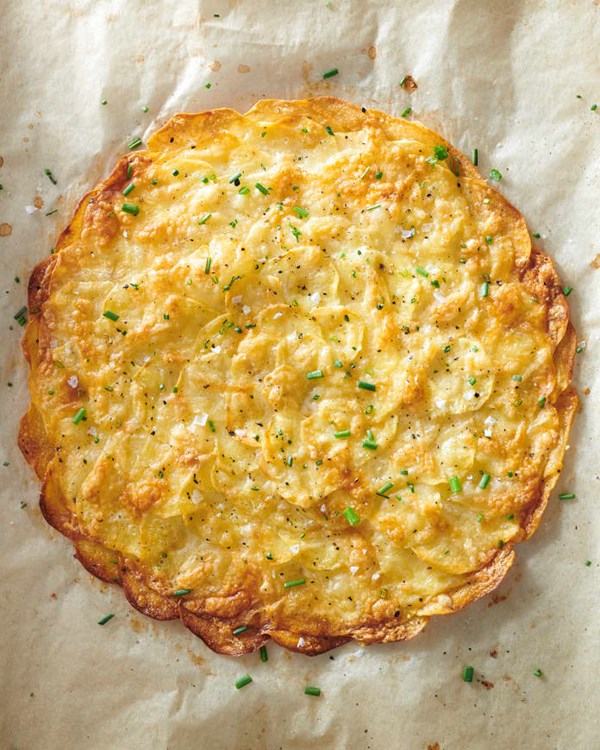 Duck fat potato galette with Comté cheese