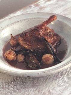 Duck in red wine sauce
