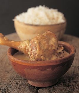 Duck legs braised with Indian spices