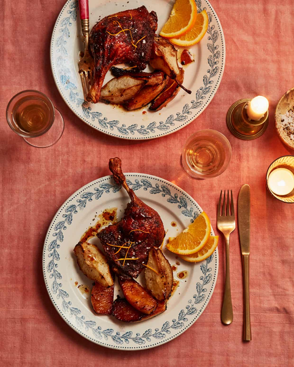 Duck legs with pear and swede