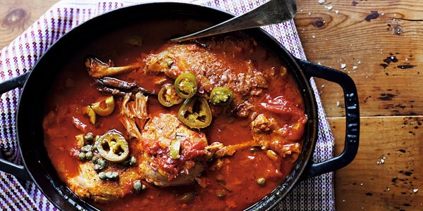 Duck legs with silky rich Veracruzan tomato sauce