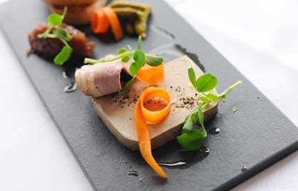 Duck liver parfait with smoked duck breast