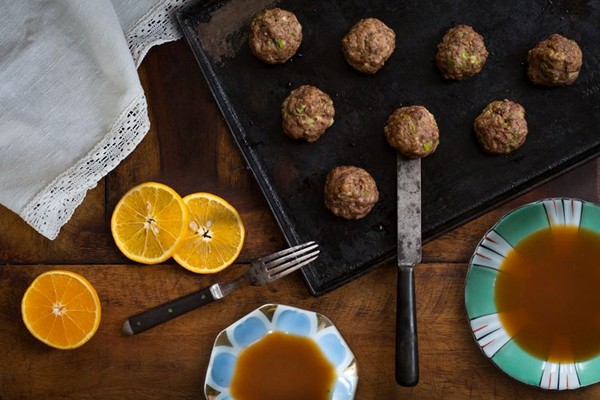 Duck meatballs à l'orange