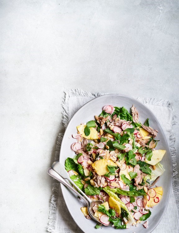 Duck, pineapple and peanut salad