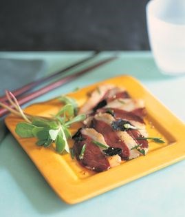 Duck prosciutto with figs