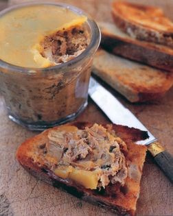Duck rillettes with green peppercorns (Rillettes de canard au poivre vert)