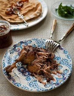 Duck shawarma with fig jam