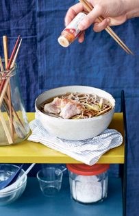 Duck soba noodles with hot broth