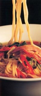 Duck soup with noodles and coriander