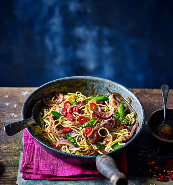 Duck stir-fry with plum sauce