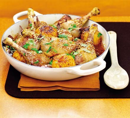 Duck tagine with clementines