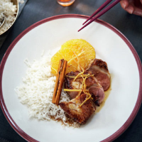 Duck with ginger and orange sauce