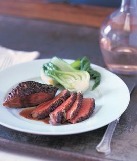 Duck with teriyaki glaze