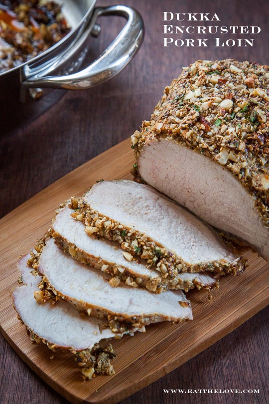Dukka encrusted pork loin