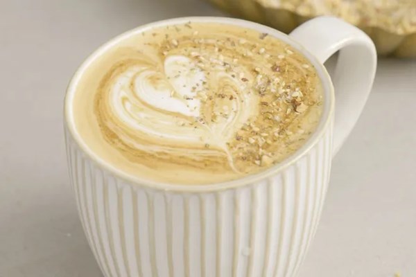 Dukkah & blood orange latte