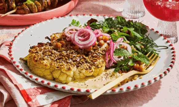 Dukkah-crusted cauliflower with tahini