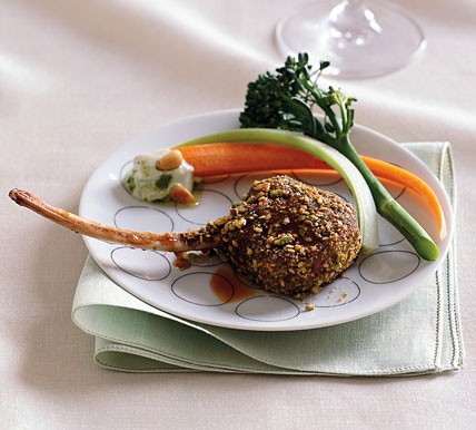Dukkah-crusted lamb chops with pomegranate molasses