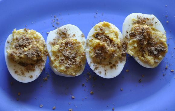 Dukkah deviled eggs