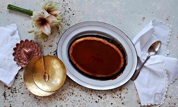 Dulce de leche and chocolate pudding