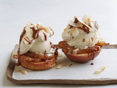 Dulce de leche-pineapple ice cream sundaes