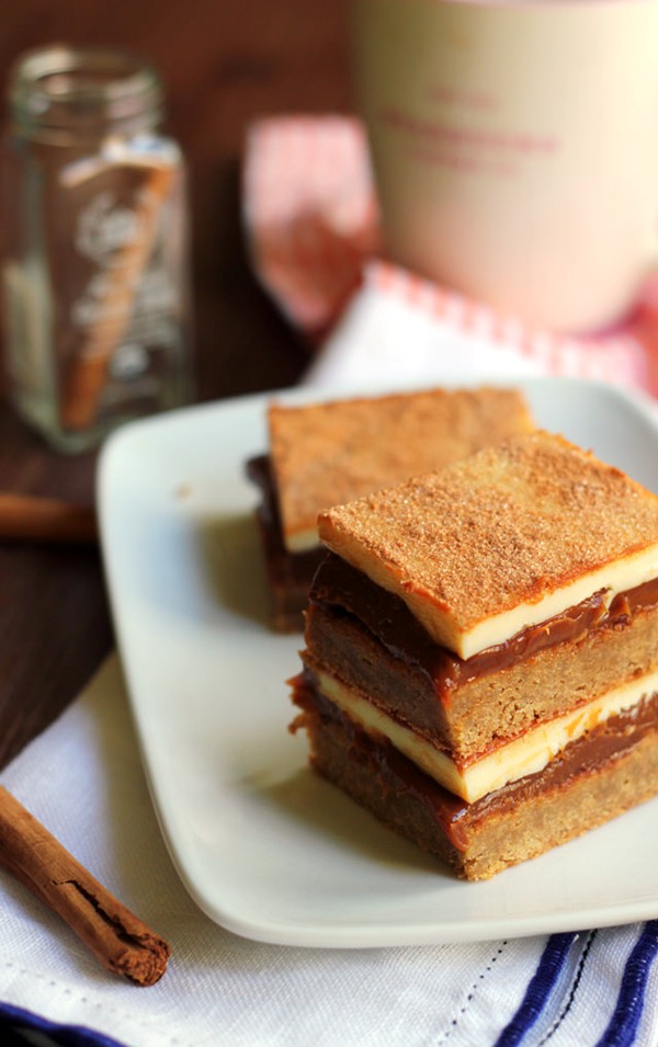 Dulce de leche snickerdoodle bars