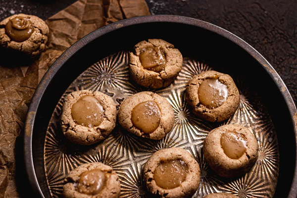 Dulce de leche thumbprint cookies