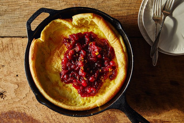 Dutch baby with cranberry orange compote