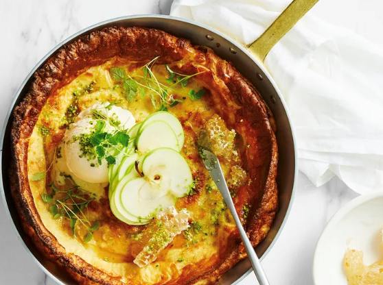 Dutch baby with honey-limoncello syrup