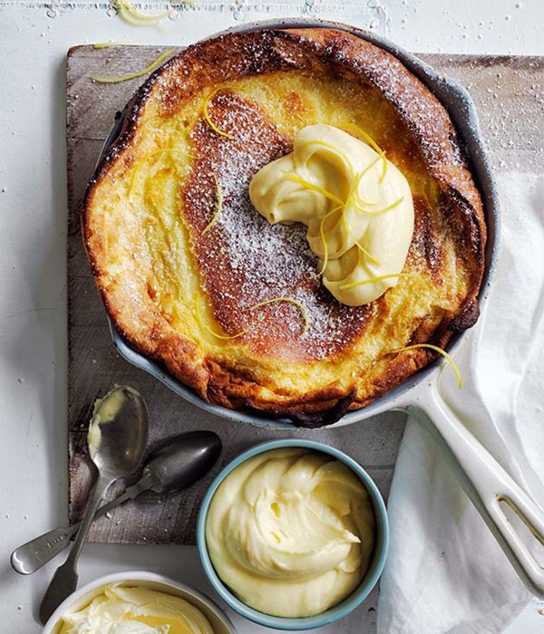 Dutch baby with lemon butter and clotted cream