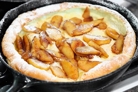 Dutch baby with sautéed apples