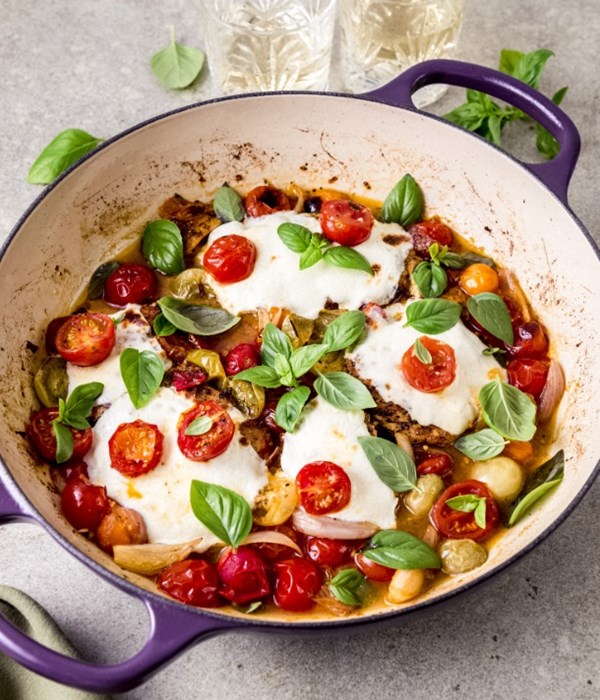 Dutch oven Caprese chicken 